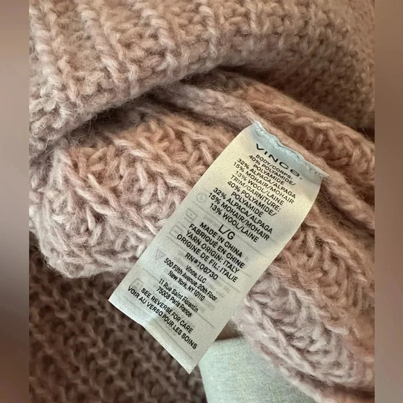 NWT size large Vince Women's Marled Raglan Rib Knit Pullover Sweater - Picture 5 of 6